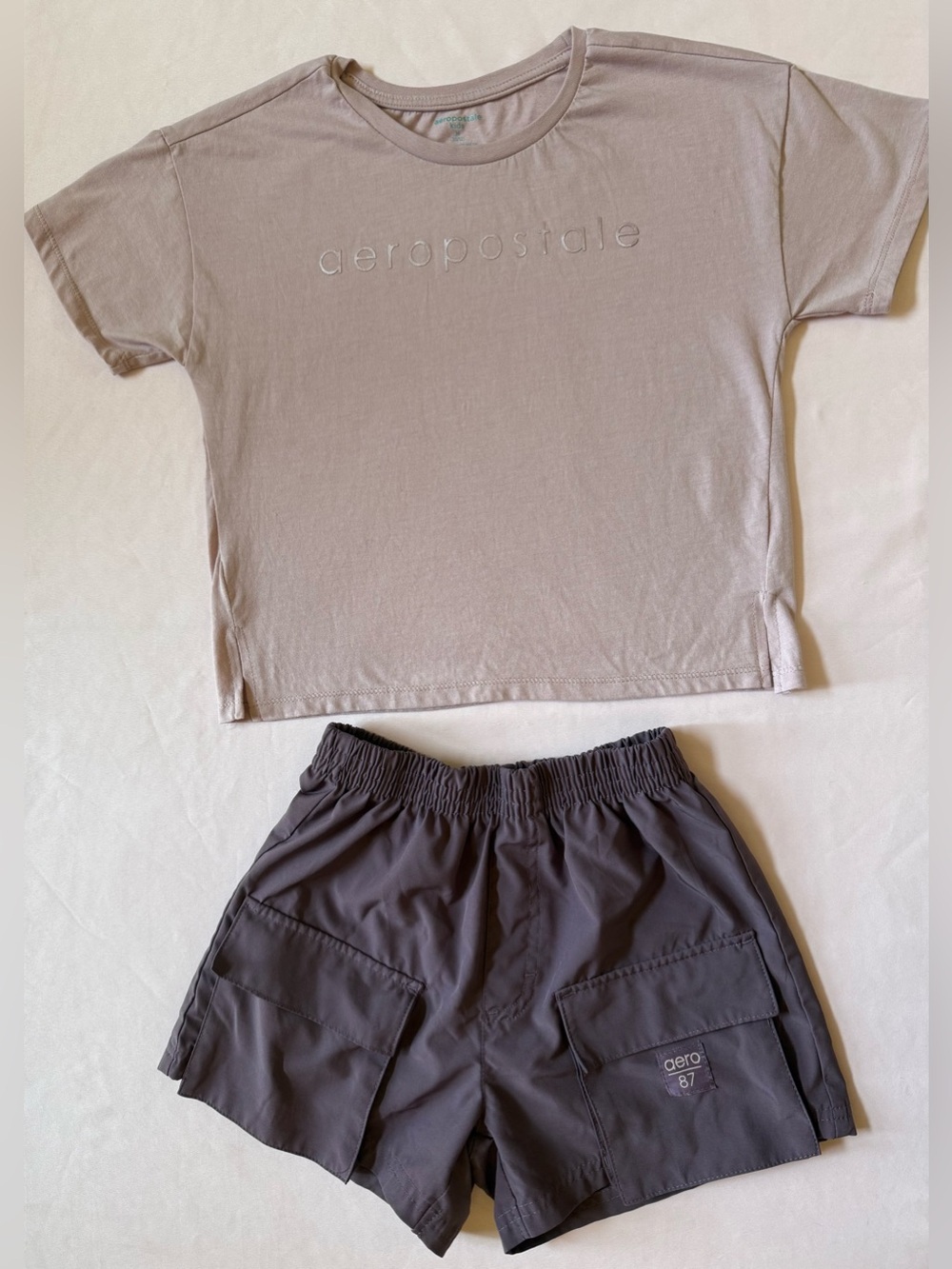 Aeropostale Kid’s Purple Tee & Cargo Shorts Set 10/12